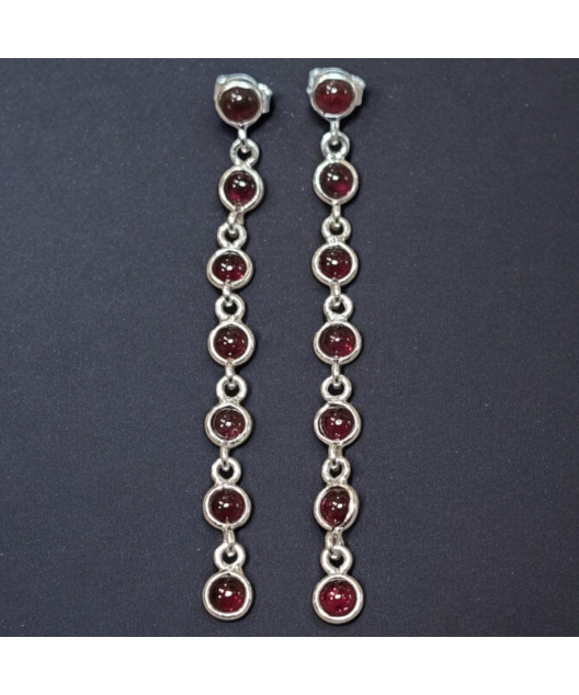 Boucles Grenat Argent 925