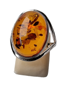 Bague Ambre baltique argent 925 Taille 56