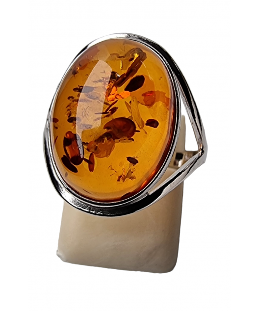 Bague Ambre baltique argent 925 Taille 56
