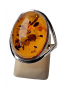 Bague Ambre baltique argent 925 Taille 56