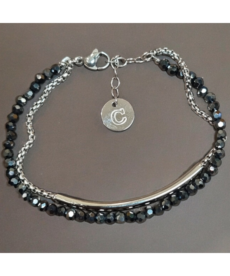 Bracelet Hématite Acier inox