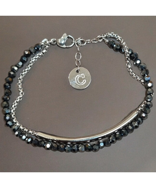 Bracelet Hématite Acier inox