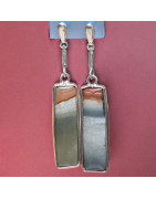 Boucles Jaspe Picasso rectangulaires Argent 925