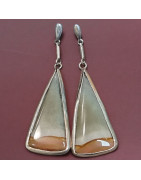 Boucles Jaspe Picasso gouttes Argent 925