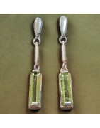 Boucles Péridot rectangulaires Argent 925