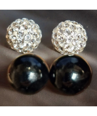 Boucles Onyx & Swarovski...