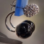 Boucles Onyx & Swarovski acier inox