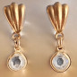 Boucles Cristal de roche dorées