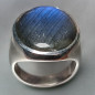 Bague Labradorite type Chevalière Argent 925 Taille 56