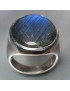 Bague Labradorite type Chevalière Argent 925 Taille 56