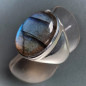 Bague Labradorite type Chevalière Argent 925 Taille 56