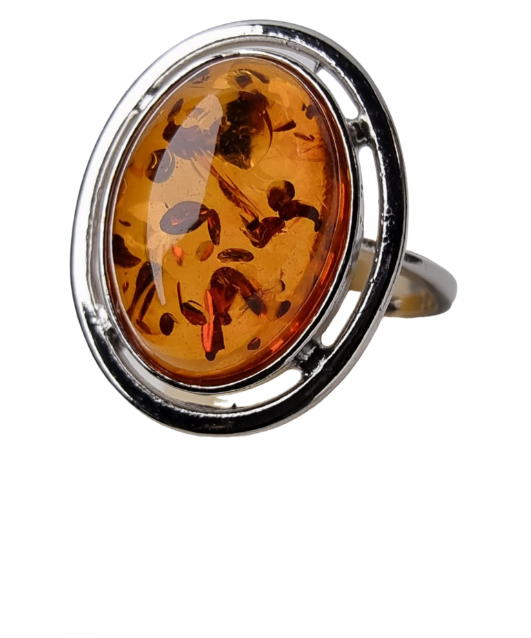 Bague Ambre baltique argent 925 Taille 56