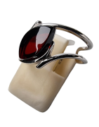 Bague Ambre baltique Dark Cognac argent 925 Taille 54
