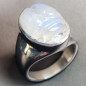 Bague Pierre de lune striée Argent 925 Taille 58