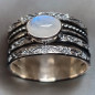 Bague Pierre de lune "Ethnique" Argent 925