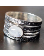 Bague Pierre de lune "Ethnique" Argent 925
