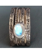 Bague Pierre de lune "Ethnique" Argent 925