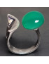 Bague Agate verte naturelle Argent 925 Taille 56