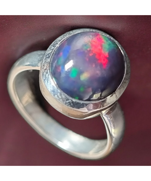 Bague Opale noire du Mexique Argent 925