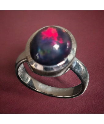 Bague Opale noire du Mexique Argent 925