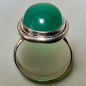 Bague Agate verte naturelle cabochon Argent 925 Taille 54