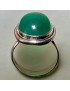 Bague Agate verte naturelle cabochon Argent 925 Taille 54