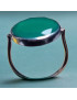 Bague Agate verte naturelle facettée Argent 925