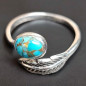 Bague Turquoise feuille Argent 925 Taille 58