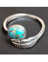 Bague Turquoise feuille Argent 925 Taille 58