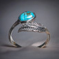 Bague Turquoise feuille Argent 925 Taille 58