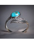 Bague Turquoise feuille Argent 925 Taille 58