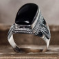 Bague Onyx noire "Ethnique" Argent 925 Taille 66