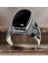 Bague Onyx noire "Ethnique" Argent 925 Taille 66