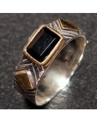 Bague Onyx Noir "Ethnique" Argent 925
