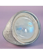 Bague Pierre de lune Argent 925 mat