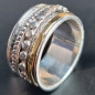 Anneau "Antistress" Argent 925 gravé & Cuivre Taille 70