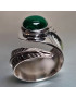 Bague Malachite feuille Argent 925 Taille 58+