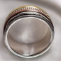 Anneau "Antistress" Argent 925 gravé Bronze & Cuivre Taille 67