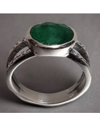 Bague Emeraude Argent 925 Taille 54