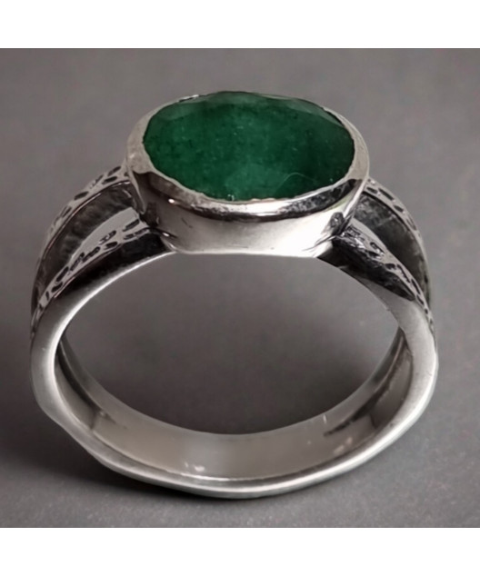 Bague Emeraude Argent 925 Taille 54