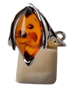 Bague Ambre baltique argent 925 Taille 54