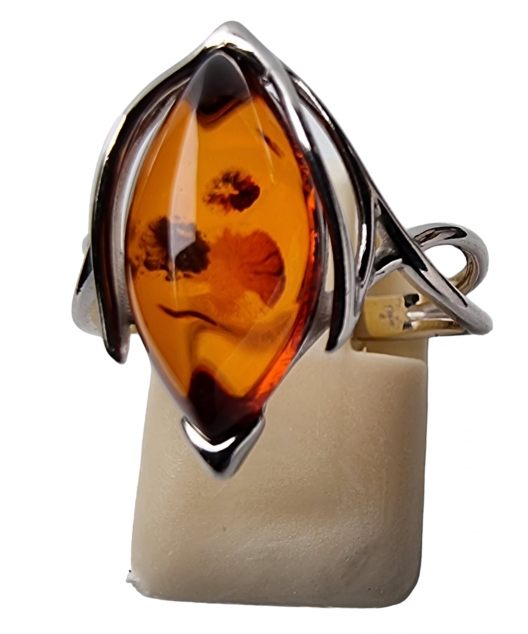 Bague Ambre baltique argent 925 Taille 54