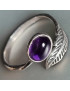 Bague améthyste Feuille Argent 925 Taille 58