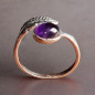 Bague améthyste Feuille Argent 925 Taille 58