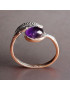 Bague Améthyste Feuille Argent 925 Taille 58