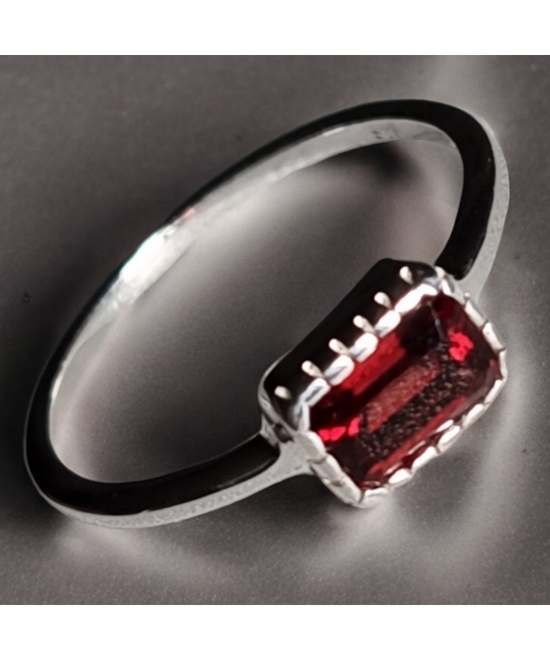 Bague Grenat Argent 925 Taille 52