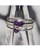 Bague et anneau multiples  améthyste Argent 925
