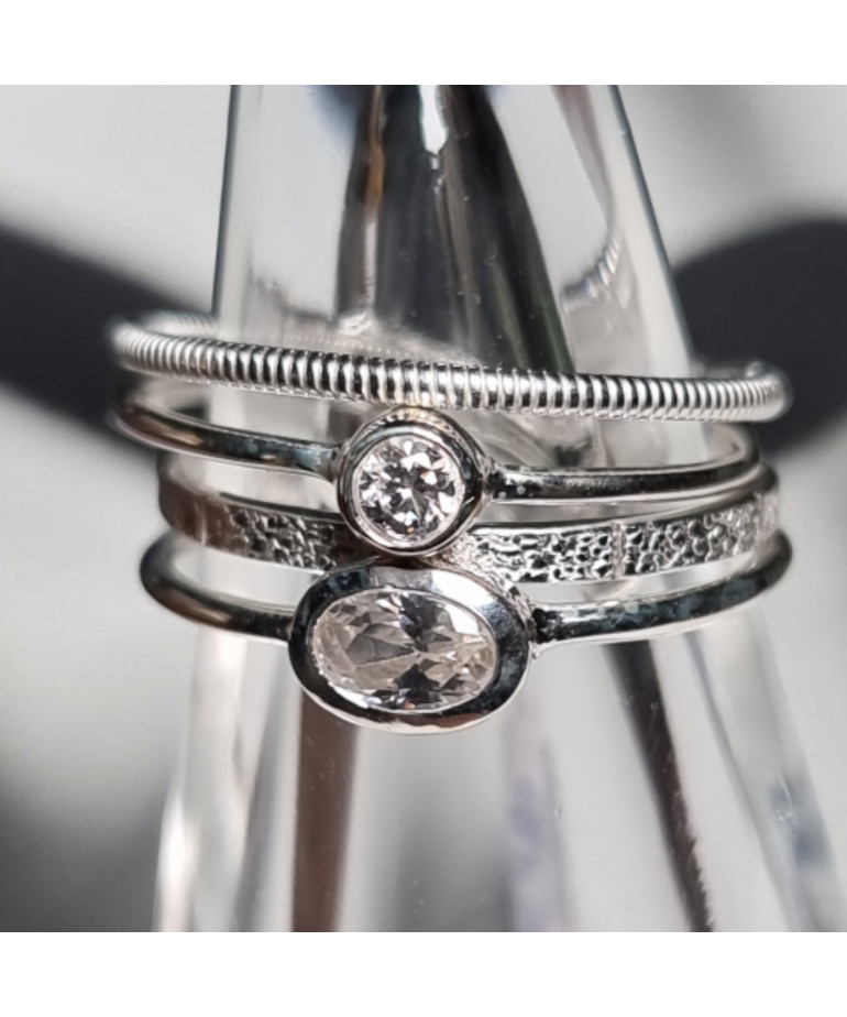 Bague et anneau multiples Zirconium Argent 925
