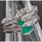 Bague et anneau multiples Agate verte naturelle Argent 925