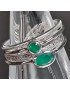 Bague et anneau multiples Agate verte naturelle Argent 925